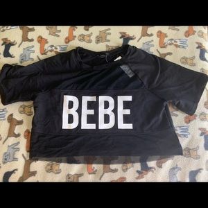 Mesh Bebe crop top.